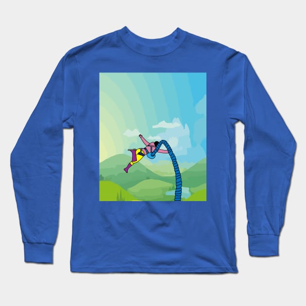 Bungee Jumping Jump To Freedom Long Sleeve T-Shirt by flofin